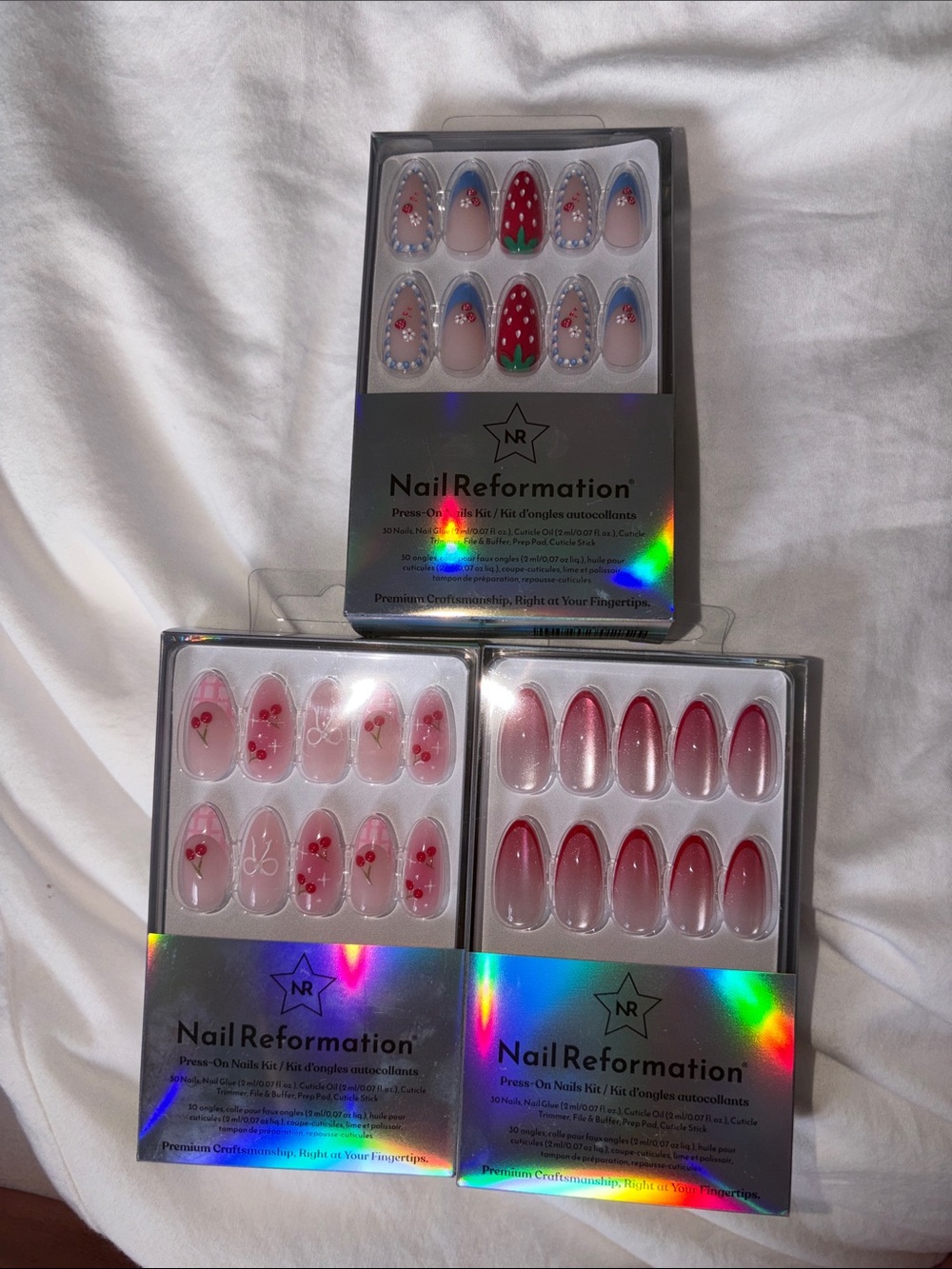 3 x nail reformation press on nail kits